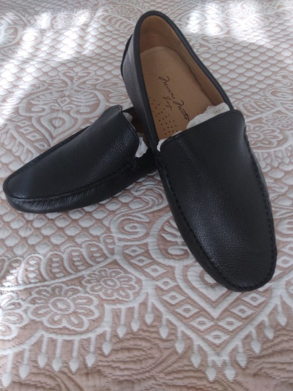 Massimo Matteo Firenze Men's Black Leather Slip-On Driving Loafers 7.5 M